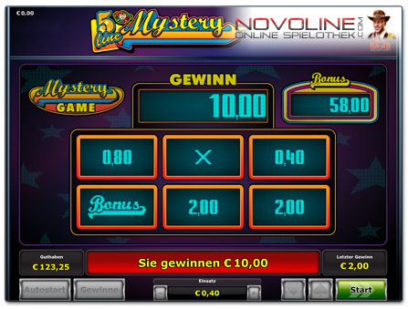 Novoline Spiel 5 Line Mystery Bonusrunde