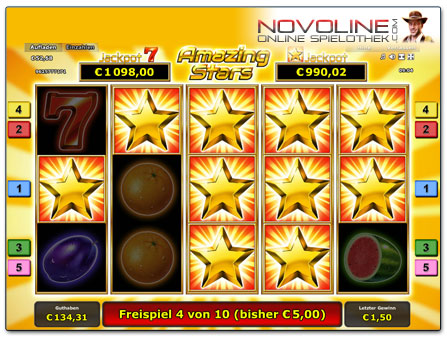 Novoline Spiel Amazing Stars Freispielrunde