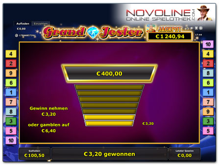 Novoline Spiel Grand Jester Risikoleiter