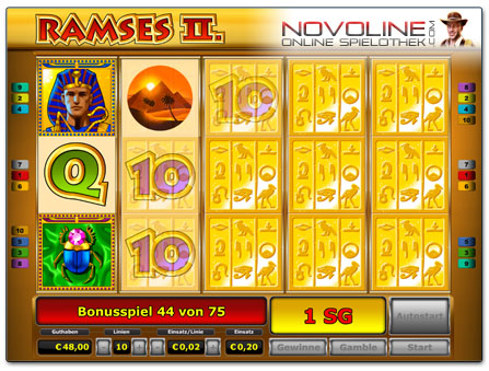 Novoline Ramses II Freispielrunde