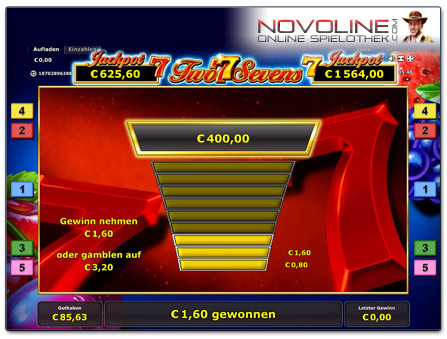 Novoline Spiel Two Sevens Risikoleiter