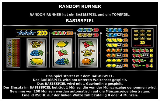 Random Runner Auszahlungsstruktur 1